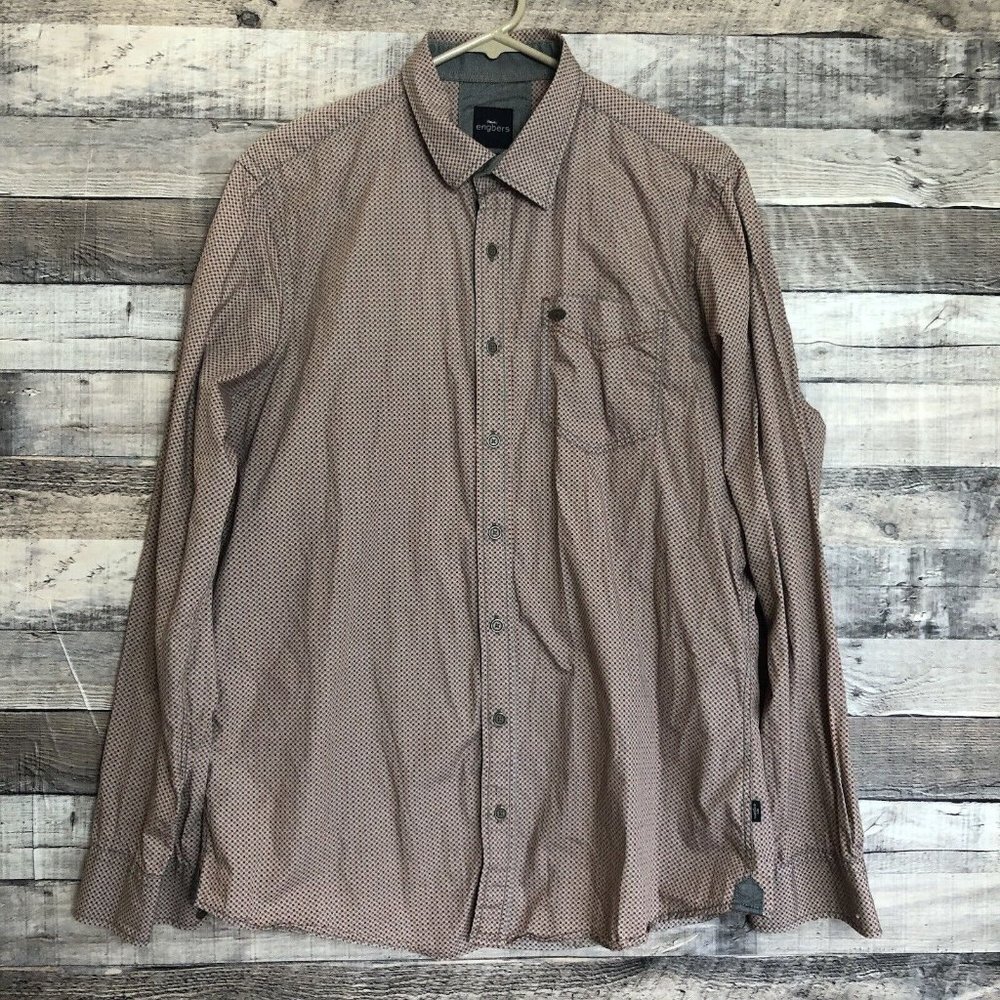 Engbers Button Down Shirt Men’s L (41/42) Long Sleeve Collared Red/Blue